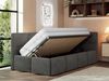 Jugendbett 90x200 ARVO Polsterbett mit Bettkasten, Stauraum & Gasdruckfeder, Modernes Design mit Kopfteil - Dunkelgrau Velvet - Rechts Seite Bild 3