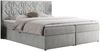 Boxspringbett, Doppelbett mit Multipocket-Matratzen und Topper, dekoratives Kopfteil - LEILA - 120 x 200 cm - Hellgrau Stoff - H4 Bild 3