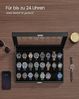 SONGMICS Uhrenbox, abschließbarer Uhrenkasten, Uhrenkoffer, Organizer für Uhren, mit 24 Fächern, Glasdeckel, Geschenk für die Liebsten, PU-Bezug in Tintenschwarz, Samtfutter in Tintenschwarz JWBDE024B02 Bild 2