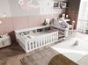 Weißes Kinderbett Mit Hausdach Design 90x200 Massivkiefer Sicherheitsbett Mit Staufächern Tür 120kg Tragkraft Montessori Spielbett Bild 5
