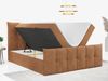 Boxspringbett, mit Fußteil, 2 Bettkästen - PREMIUM-11 - 140x200cm - Orange Stoff - H4 Bild 2
