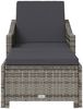 vidaXL Sonnenliege mit Dunkelgrauer Auflage Poly Rattan Grau 317180 Bild 3