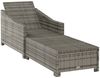 vidaXL Sonnenliege mit Dunkelgrauer Auflage Poly Rattan Grau 317180 Bild 5