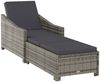 vidaXL Sonnenliege mit Dunkelgrauer Auflage Poly Rattan Grau 317180 Bild 2