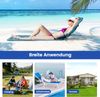 2er Set Strandmatte mit Beistelltisch Kopfkissen & Staufach Liegematte mit Verstellbarer Rückenlehne Türkisblau Bild 3