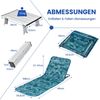 2er Set Strandmatte mit Beistelltisch Kopfkissen & Staufach Liegematte mit Verstellbarer Rückenlehne Türkisblau Bild 2