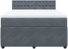vidaXL Boxspringbett mit Matratze Dunkelgrau 140x190 cm Samt 3287747 Bild 4