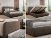 Bett mit Stauraum Polsterbett BENEA CLASSIC, Doppelbett mit Lattenrost Gepolstertes Kopfteil Gasdruckfeder Schlafzimmerbett Foam Matratze - 200 x 200 cm - Braun Velvet - MIRO LUX Bild 2