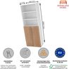 Rheinland Möbel Flügeltürenschrank Cabino 80×42×216 cm – abschließbarer Aktenschrank 3OH mit Regalaufsatz 3OH in Weiß/Nussbaum mit 110° Drehtüren & Metallgriff Bild 2