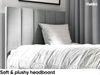 MEBLINI Kinderbett mit Bettkasten MAYA 1 80x200 Links – H3/Grau Samt Gepolstert Einzelbett mit Matratze - Polsterbett mit Stauraum - Bett mit Kopfteil – Stauraumbett Bild 3
