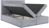AX LIVING Boxspringbett 200x200 Kilve Hellgrau Samt Bettkasten Topper Bild 3