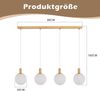 ZMH Glas Pendelleuchten E27 4 Lichter Hängende Pendelleuchte Höhenverstellbar Moderne Pendelleuchte Bild 3