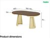 MEBLINI Esstisch Rund Ausziehbar aus Metall - 100-176x76 cm - CONEY - Tobacco Franklin Walnut/Golden - Loft - Esszimmertisch Modern - Küchentisch - Ausziehtisch - Round Dining Table Bild 3