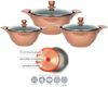 Kochtopf Kasserolle Topf Set 6-tlg mit Glasdeckel Cheffinger kupfer LC-01 Bild 3