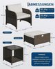GarveeMore Gartenlounge-Set Terrassenmöbel mit Tisch,5 teilig Rattan Balkonmöbel Kleiner Balkon, Gartenmöbel Set Balkonset 2 Rattansessel mit Hocker,Outdoor Sitzgruppe Bild 2