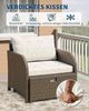 GarveeMore Gartenlounge-Set Terrassenmöbel mit Tisch,5 teilig Rattan Balkonmöbel Kleiner Balkon, Gartenmöbel Set Balkonset 2 Rattansessel mit Hocker,Outdoor Sitzgruppe Bild 3