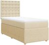 vidaXL Boxspringbett mit Matratze Creme 90x200 cm Stoff 3294258 Bild 3