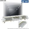 TV-Schrank 200 x 40 x 46 cm aus Spanplatte in Weiß mit Marmoroptik, 2 Türen & Schublade Bild 3