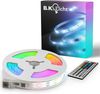 B.K.Licht - USB LED Strip 5m mit Fernbedienung, buntes RGB Licht, dimmbar, selbstklebend, LED Streifen, Leiste, Zimmer Deko, Gaming Deko, Band, Lichtleiste, Lichtband, 500x0,2x1 cm, Weiß Bild 4
