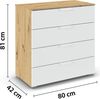rauch Aditio Box, Kommode, 4 Schubladen, mit Softclose-Funktion, Farbe Weiß/Eiche Artisan, BxHxT 80x81x42cm Bild 4