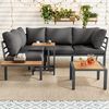 Flieks Gartenlounge-Set, 5-Sitzer Gartenmöbel Sofa &Beistelltisch &Hocker (kann als Couchtisch) Bild 4