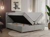 Boxspringbett Doppelbett Polsterbett Kunstlederbett mit Bettkasten - ROMA - 200x200cm - Hellgrau Stoff - H4 Bild 2