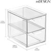 Aufbewahrungsbox mit Schublade 2er Set Schuhbox stapelbar mDesign transparent Bild 2