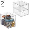 Aufbewahrungsbox mit Schublade 2er Set Schuhbox stapelbar mDesign transparent Bild 3