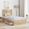 vidaXL Bettrahmen mit Kopfteil Sonoma-Eiche 75 x 190 cm Holzwerkstoff 3412848 Bild 3