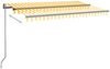 vidaXL Automatische Markise mit LED & Windsensor 450x300 cm Gelb/Weiß 3069133 Bild 3