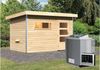 Karibu Sauna Skrollan 1 naturbelassen + 9 kW BIO-Kombiofen mit ext. Steuerung Easy Moderne Tür Bild 4
