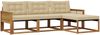 vidaXL Outdoor-Sofagarnitur mit Kissen 4 pcs Natur und Beige 3381349 Bild 2