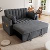 Schlafsofa 136x162x84 cm Grau, mit 3-fach verstellbarer Rückenlehne & Getränkehalter Bild 2