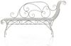 Gartenbank SIZON - Metall Antik weiß 156x46x78 cm | Gartenliege Metall Sonnenliege Antik Vintage Gartenstuhl Lang 1 Sitzer Bild 2