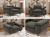 Einzelsessel, Polstersessel PETER mit verstellbaren Armlehnen und Kopfstütze, 1-Sitzer Sofa, Ohrensessel, Wellenfeder - Dunkelgrau Velvet Bild 2