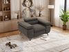 Einzelsessel, Polstersessel PETER mit verstellbaren Armlehnen und Kopfstütze, 1-Sitzer Sofa, Ohrensessel, Wellenfeder - Dunkelgrau Velvet Bild 5