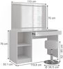 Schminktisch Sherry Weiß/Weiß Hochglanz 119.8 cm mit LED-Beleuchtung und Hocker Vicco Bild 2