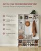 VASAGLE Kleiderständer, Garderobe, Eingangsmöbel mit Schuhregal, verstellbare Ablagen, 20 offene Fächer, 6 Dreifach-Haken, Landhausstil, freistehend, für Eingangsbereich, Flur, wolkenweiß HSRDE440W03 Bild 3