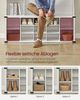 VASAGLE Kleiderständer, Garderobe, Eingangsmöbel mit Schuhregal, verstellbare Ablagen, 20 offene Fächer, 6 Dreifach-Haken, Landhausstil, freistehend, für Eingangsbereich, Flur, wolkenweiß HSRDE440W03 Bild 4