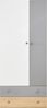 Kleiderschrank Pezru PX3 (Farbe: Biskuit Eiche / Biskuit Eiche + Weiß Lux + Grau) Bild 1