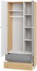 Kleiderschrank Pezru PX3 (Farbe: Biskuit Eiche / Biskuit Eiche + Weiß Lux + Grau) Bild 2