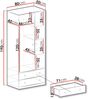 Kleiderschrank Pezru PX3 (Farbe: Biskuit Eiche / Biskuit Eiche + Weiß Lux + Grau) Bild 3