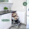 Teleskopschubladen 2er Set - für 50 cm Schrank mit Einlegeboden, aus Metall, (Weiß) Bild 2