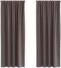 vidaXL Verdunkelungs-Vorhänge mit Ringen 2 pcs Dunkelbraun 4107446 Bild 2