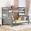 Etagenbett mit 2 Schlafgelegenheiten und Lattenrost, 90x200 cm/140x200 cm, Kinderbett mit Rausfallschutz und Leiter, Kiefer Bild 2