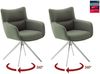 Armlehnstuhl >LIMONE 2< (2-er Set) in Olive, Leder - 61x88x63cm (BxHxT) Bild 2