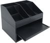 Schreibtisch Organizer HWC-Q74, Ordnungssystem 3-teilig Schubfach Tischablage Stifthalter Ablage, 29 x 35 x 26 cm ~ schwarz Bild 5