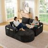 ANYSUN Ecksofa L-förmiger als Cloud Couch,Sofa Ecksofa, mit hitzebeständigem Edelstahl-Becherhalter sowie atmungsaktivem & strapazierfähigem Leinen, Modulares Sofa Set für kleine Wohnzimmer, Apartments und Büros Bild 2