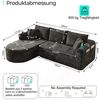 ANYSUN Ecksofa L-förmiger als Cloud Couch,Sofa Ecksofa, mit hitzebeständigem Edelstahl-Becherhalter sowie atmungsaktivem & strapazierfähigem Leinen, Modulares Sofa Set für kleine Wohnzimmer, Apartments und Büros Bild 3