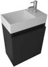 Alpenberger Badmöbel-Set Gäste WC Waschbecken mit Unterschrank - Badschrank Hängend, (2-tlg. Waschtisch Set Schwarz Matt, Waschbeckenunterschrank mit Softclose), Waschplätze für Kleine Bäder - Badschrank Hängend und Vormontiert Bild 2